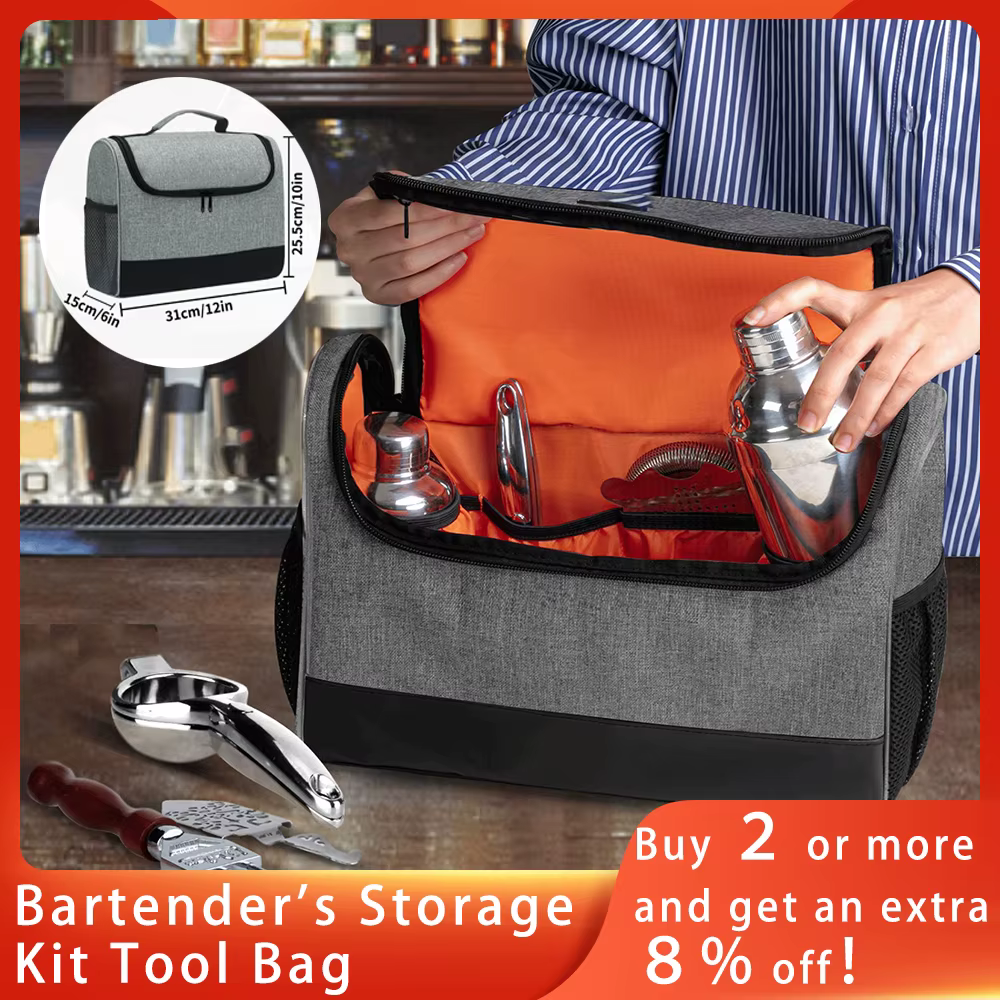 Mallette de transport portable pour barman avec poignée