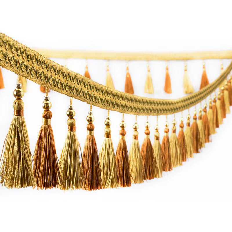 Garniture à Franges avec Pompon de 1m
