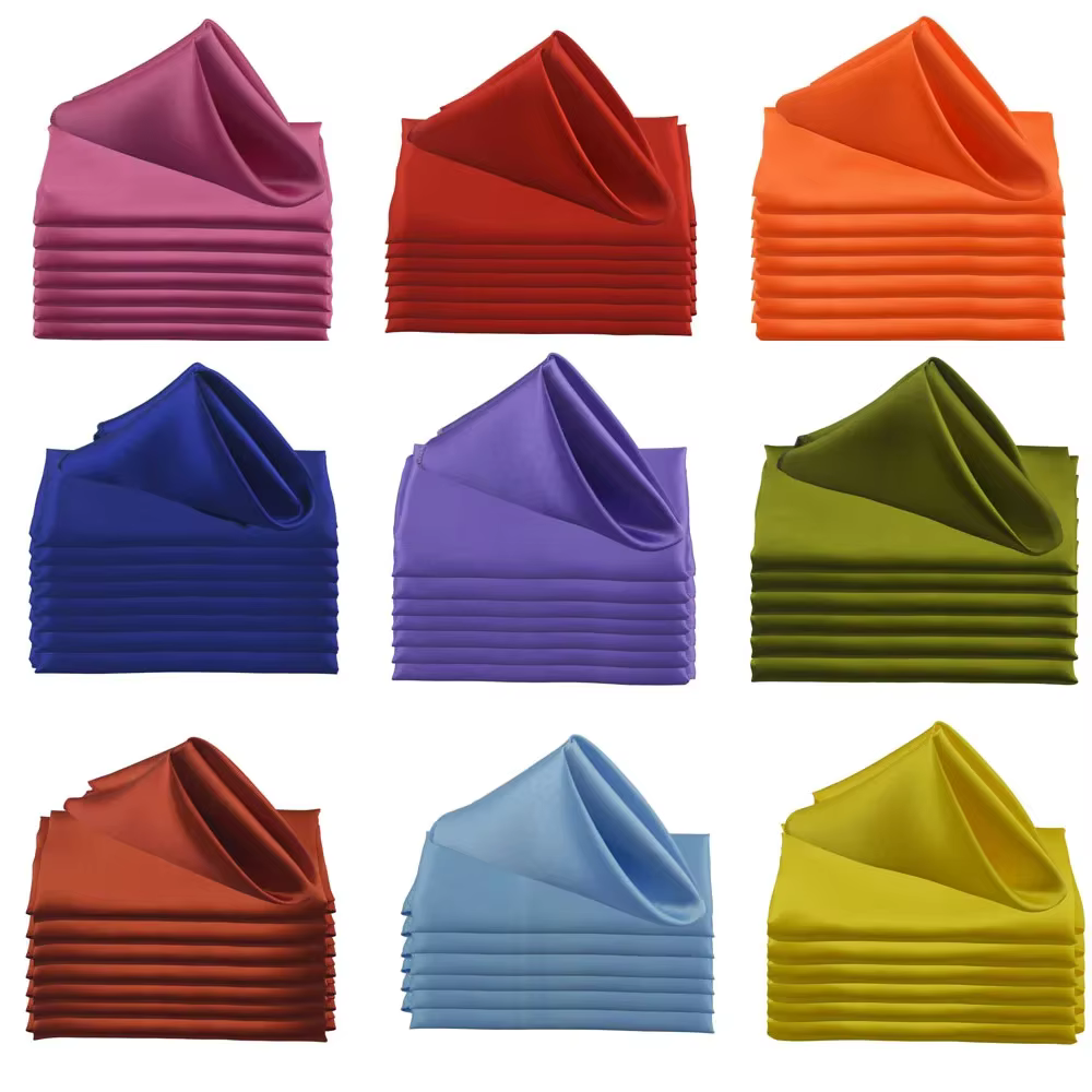 Serviettes en Satin 45x45cm pour décoration de Table de mariage