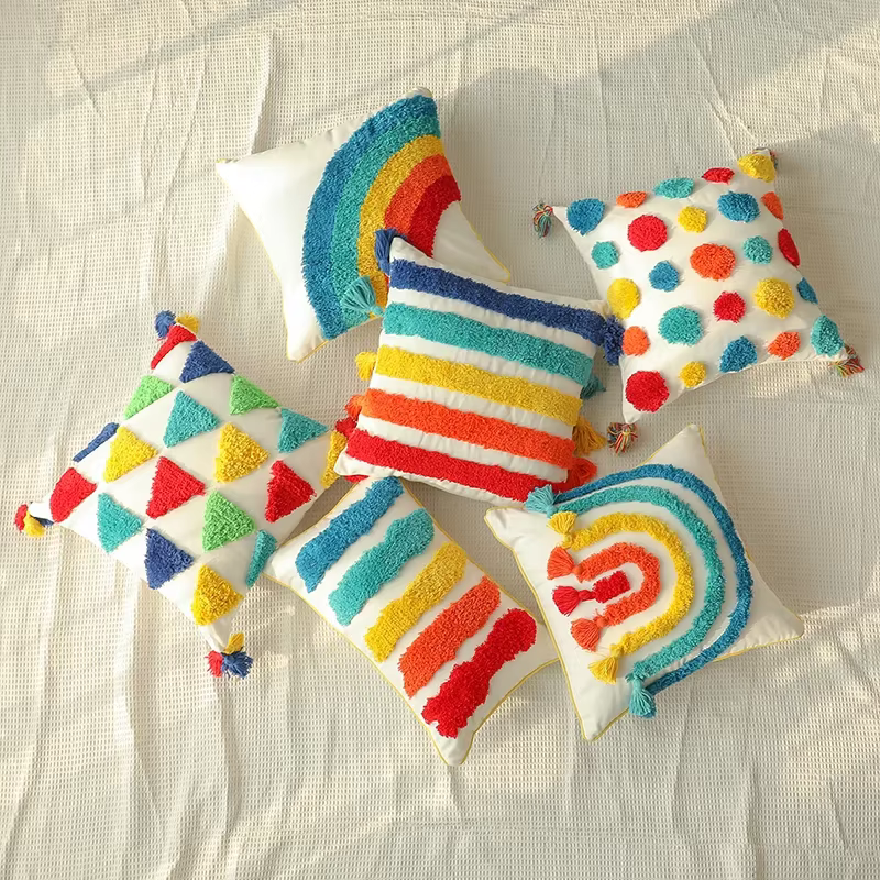 Juste de coussin capitonnée nordique pour canapé et salon
