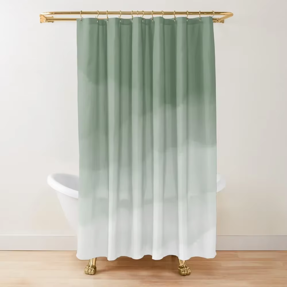 Rideau de douche vert sauge