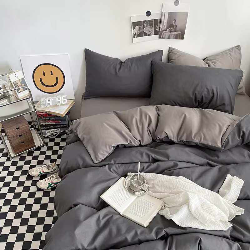 Ensemble de housse de couette en coton lavé