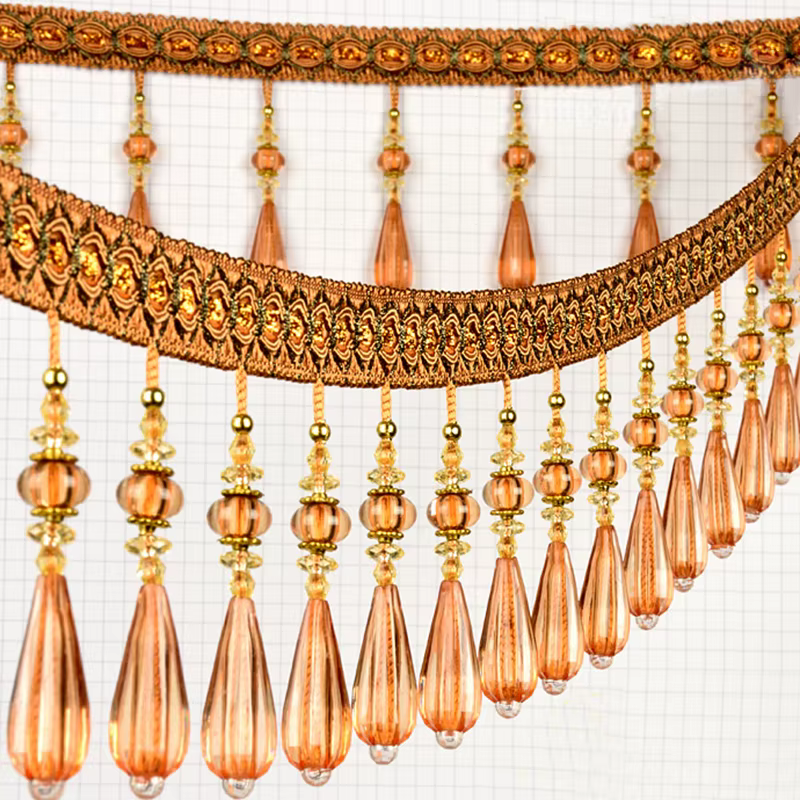 1M rideau gland garnitures cristal perlé dentelle frange bricolage