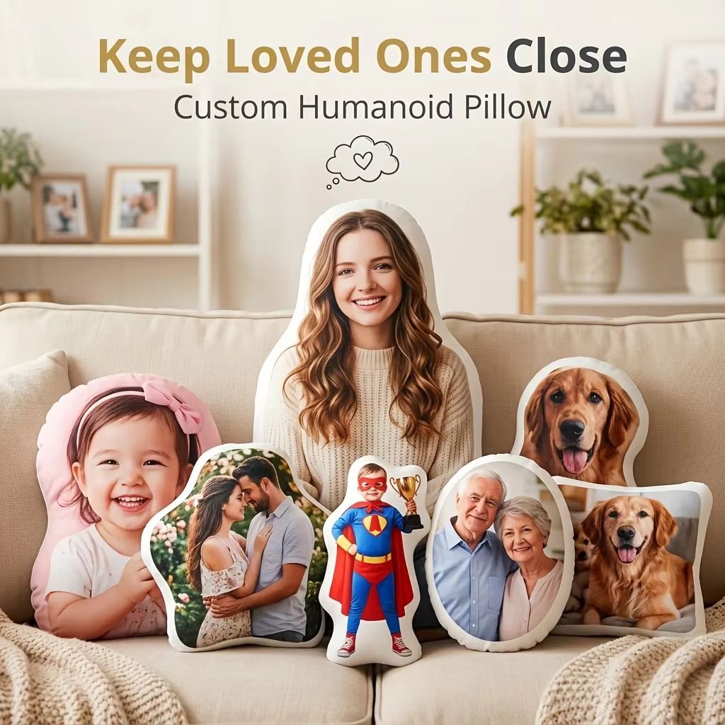 Personnalisez un oreiller pour câliner votre bien-aimé ! Coussin personnalisé avec photo de poupée