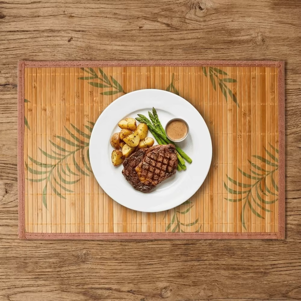 Set de table pliable en bambou vintage