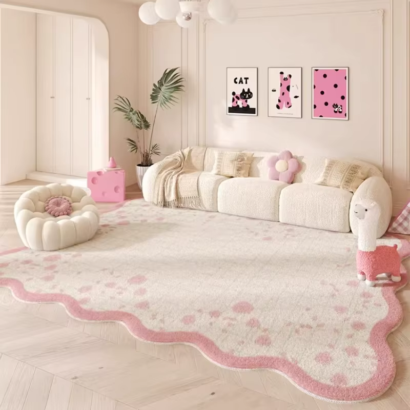 Tapis de forme irrégulière pour salon