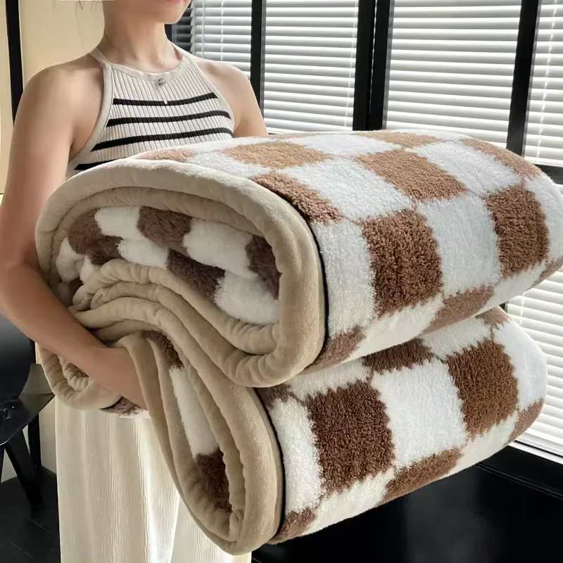 Couverture de lit en peluche douce et chaude