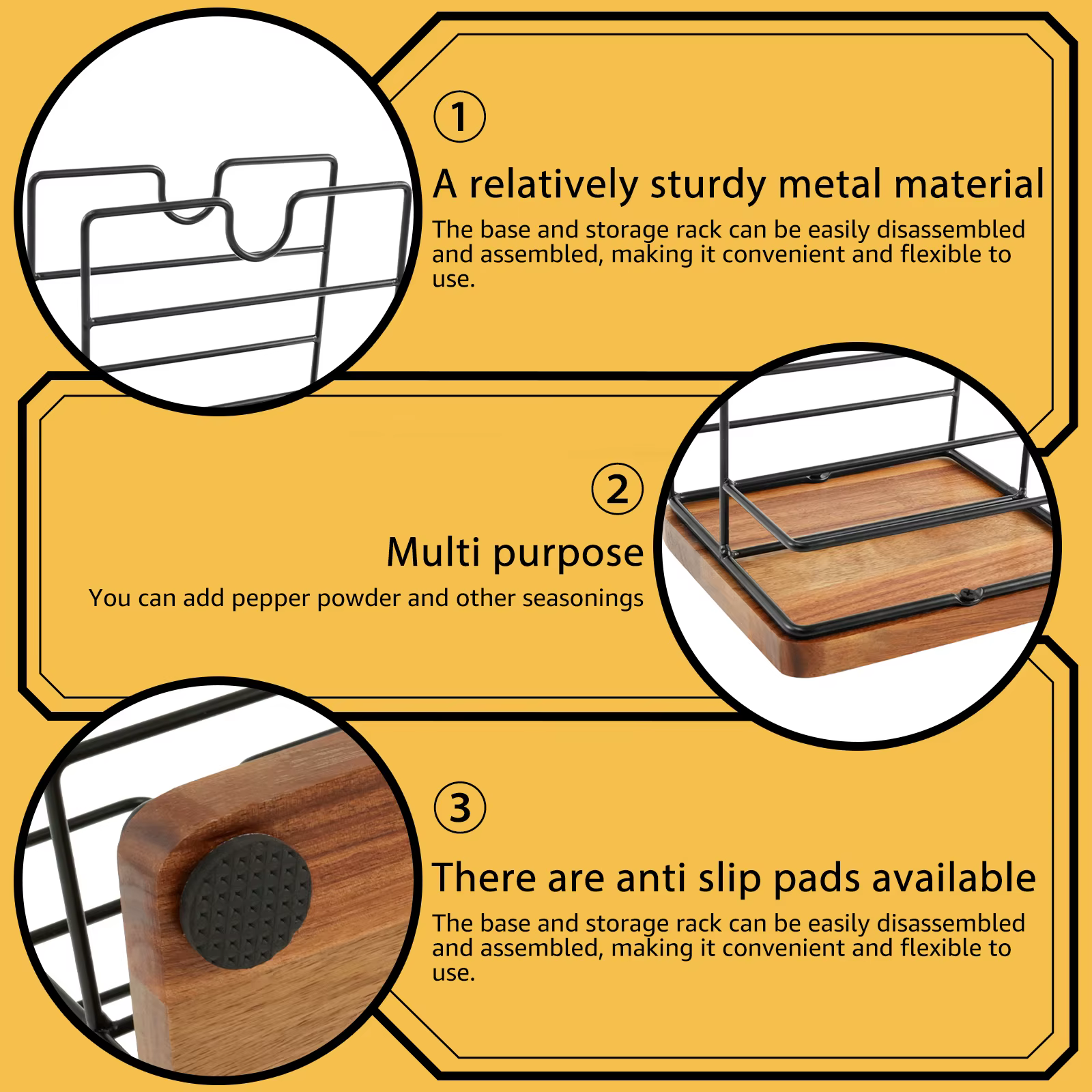 Porte-serviettes de Table en Métal avec Base