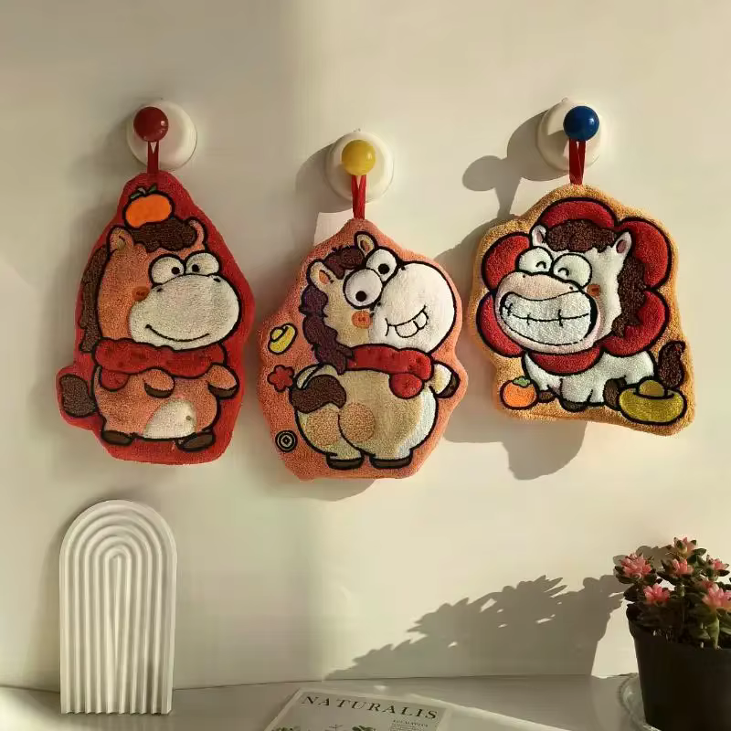 Serviette de toilette motif Cheval pour le Nouvel An Chinois 2026