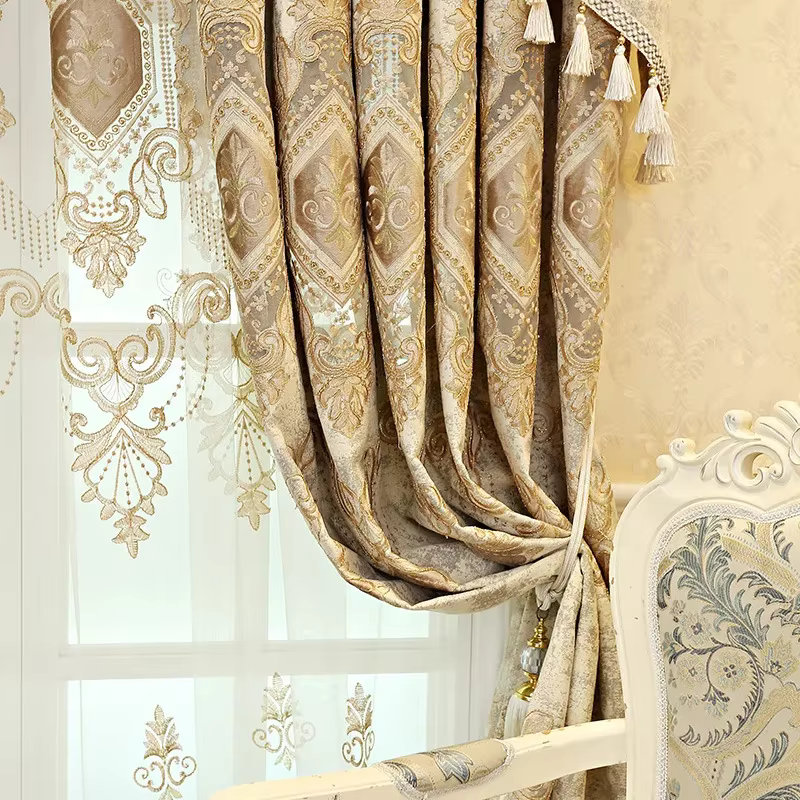 Nouveaux rideaux de style européen de luxe pour salon chambre