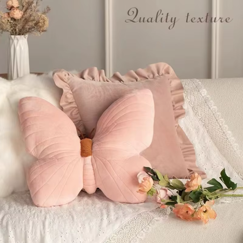 Oreiller papillon mignon Ins pour la décoration de la maison