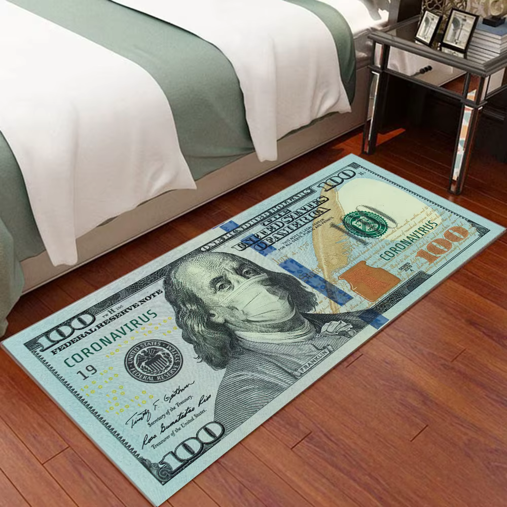 Tapis à motif d'argent en dollars pour la décoration intérieure