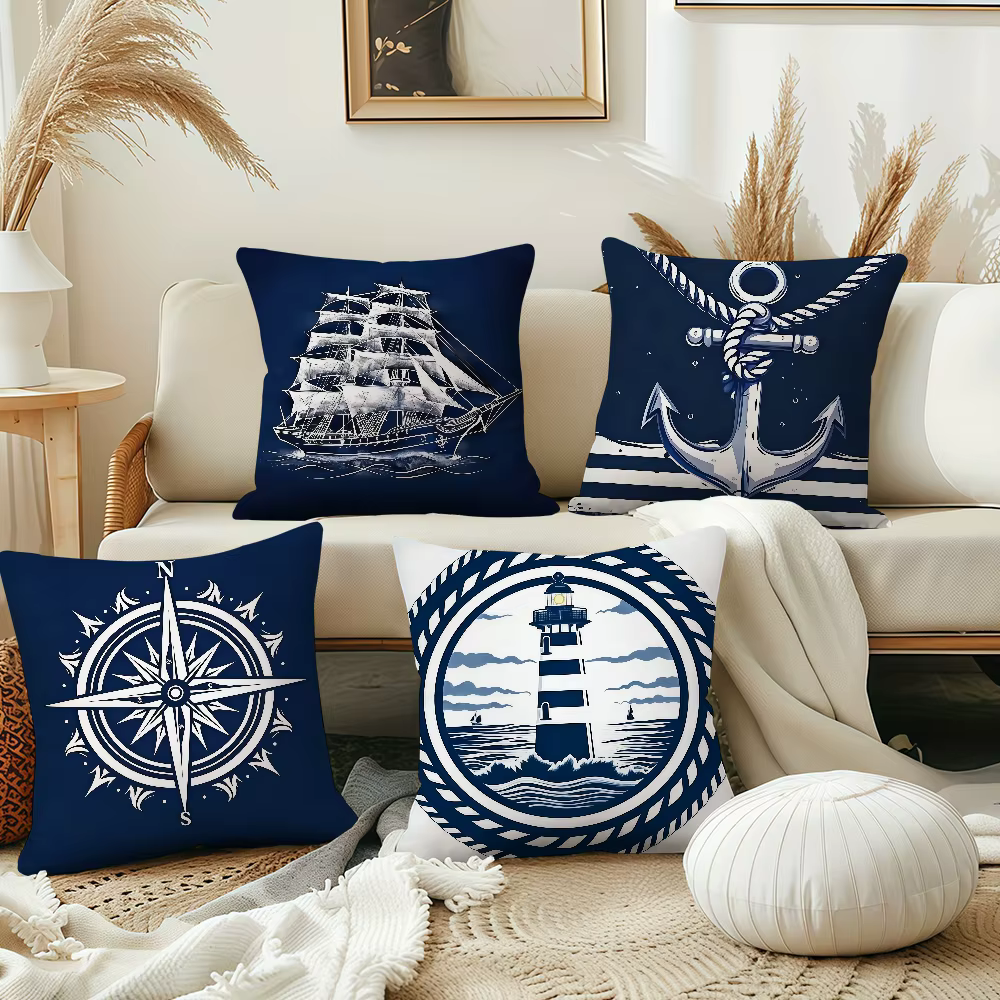 Housse de coussin nautique drôle