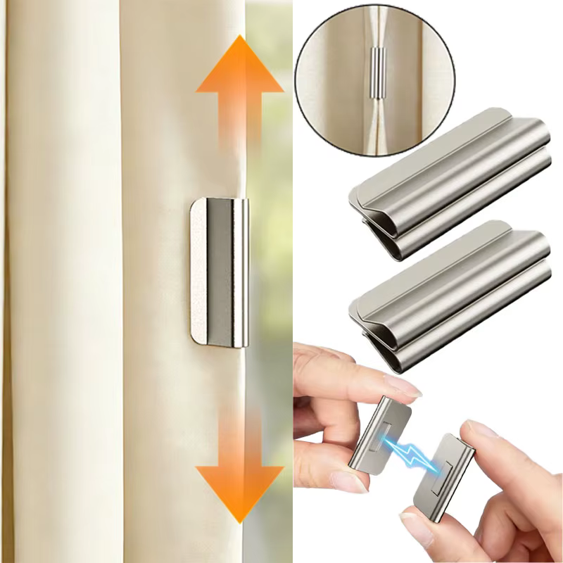 Attaches magnétiques pour rideaux sans perçage - Fixations occultantes pour la maison et les dortoirs