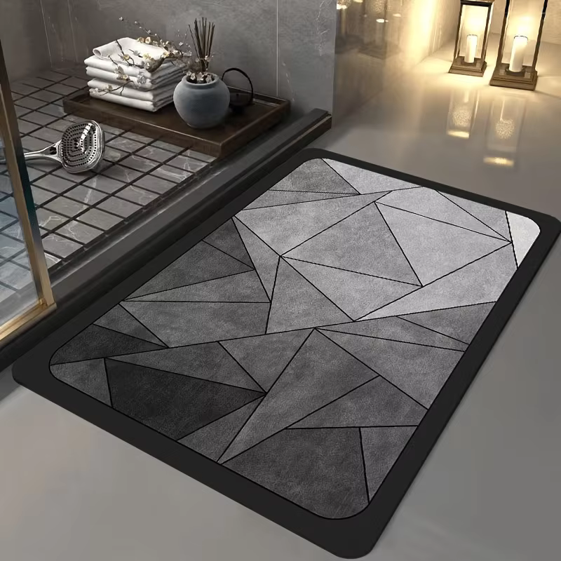 VIKAMA Collection minimaliste salle de bain géométrique diatomée boue tapis séchage rapide antidérapant lavable