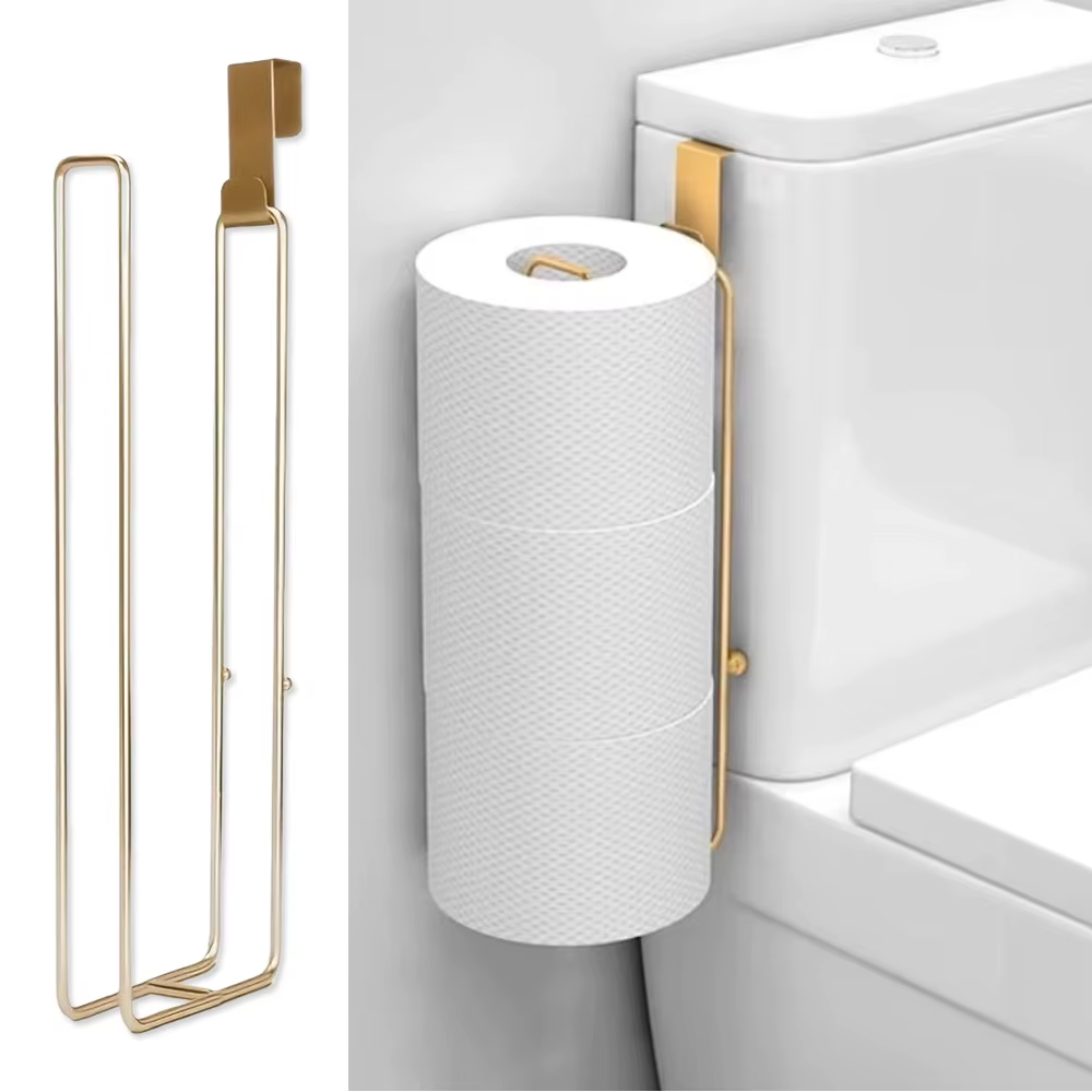 Porte-papier hygiénique de salle de bain avec rangement supplémentaire 3 rouleaux