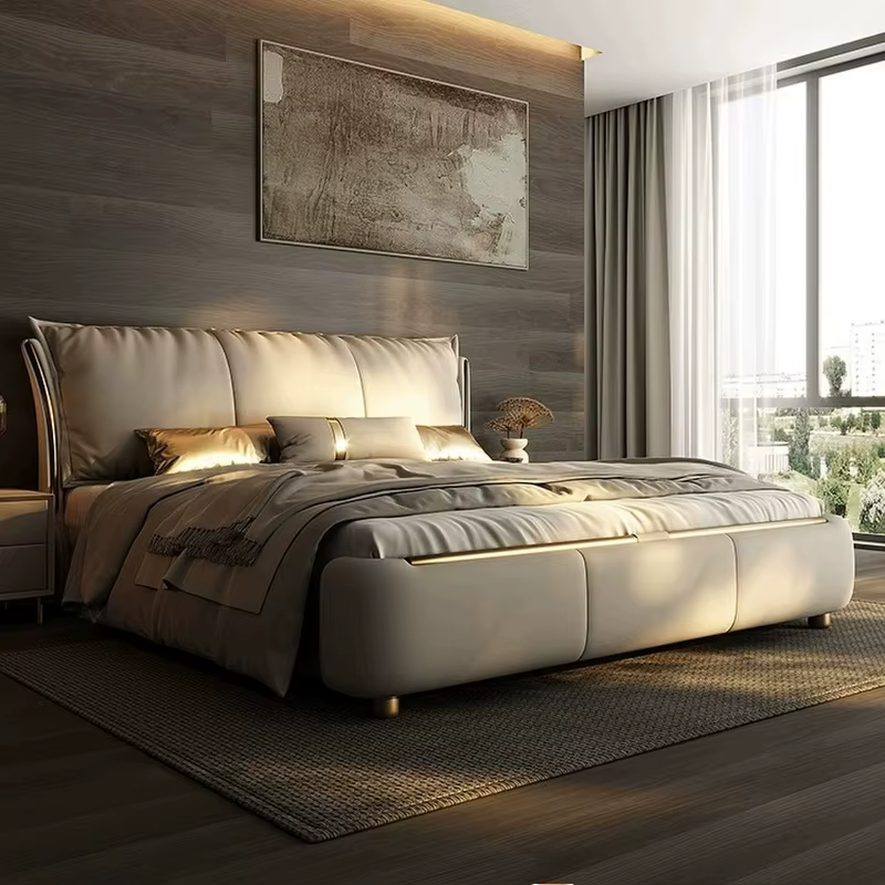 Meubles de chambre à coucher : Cadres de lit double italiens simples