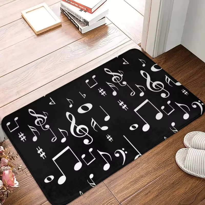 Tapis antidérapant de musique noire