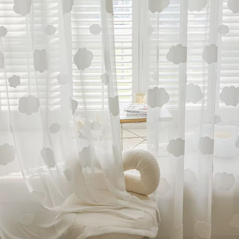 Rideaux en Tulle nuage blanc pour enfants