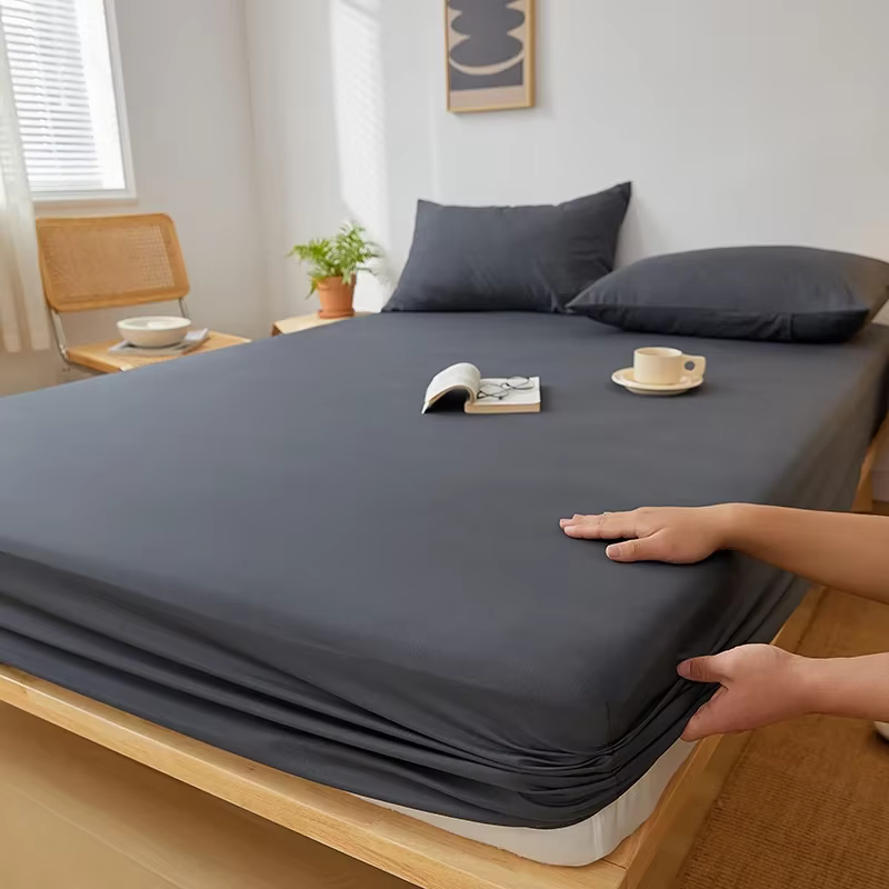 Drap-housse en coton avec bandes élastiques