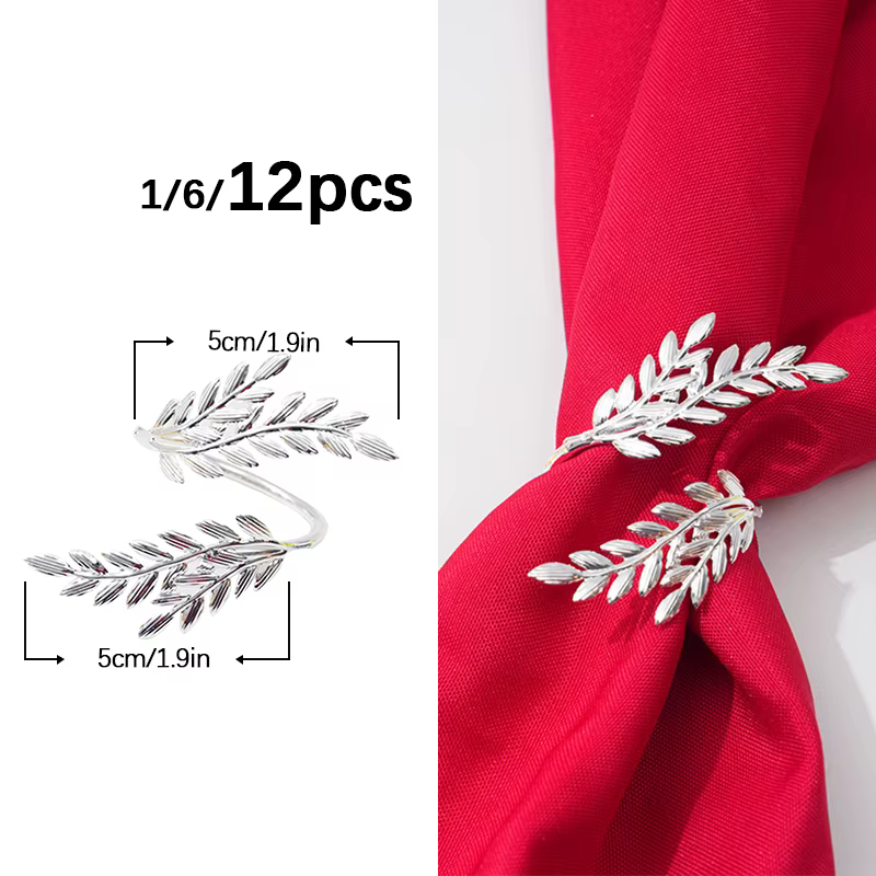 Anneaux de serviette en feuille d'argent