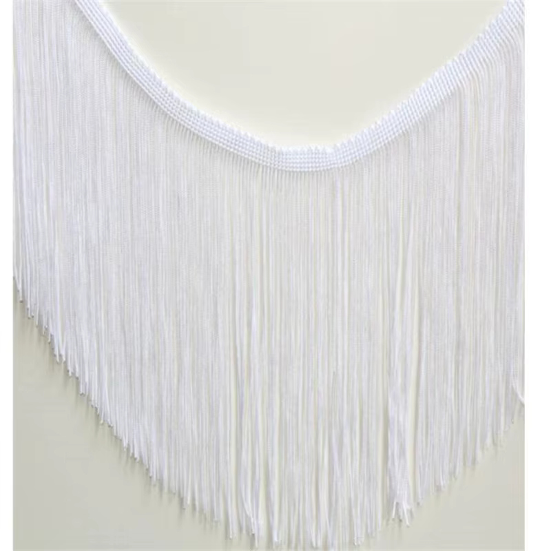 Rideau en dentelle avec franges et pampilles denses en Polyester
