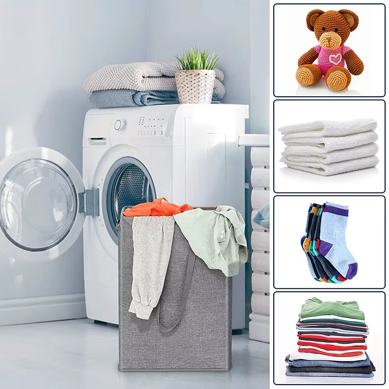 Panier à linge couvert de 45l