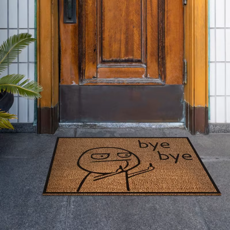Tapis de porte personnalisé en fibre de coco avec logo et texte sur mesure