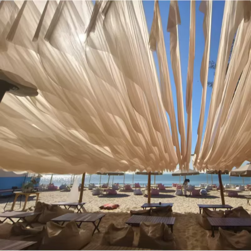 Rideaux de plafond de 5 m de long pour restaurant