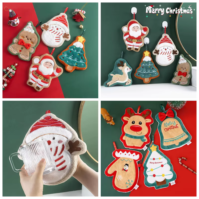Serviette à main de noël