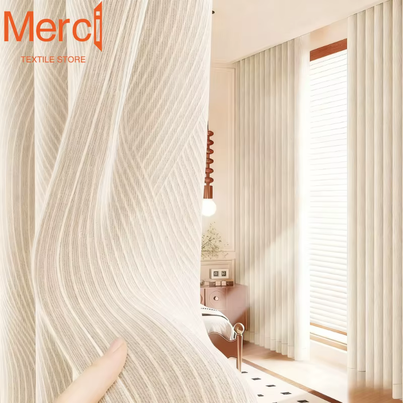 Rideaux Jacquard Double face occultants de Style crème