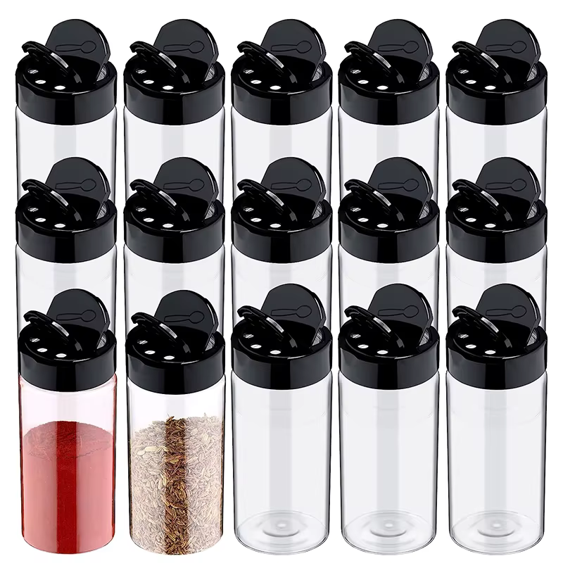Pot à Épices en Plastique Transparent avec Secoueur