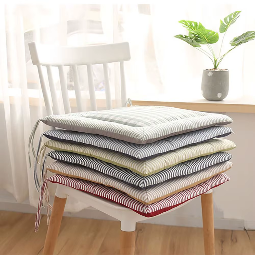 Coussin de chaise en éponge à carreaux de lin