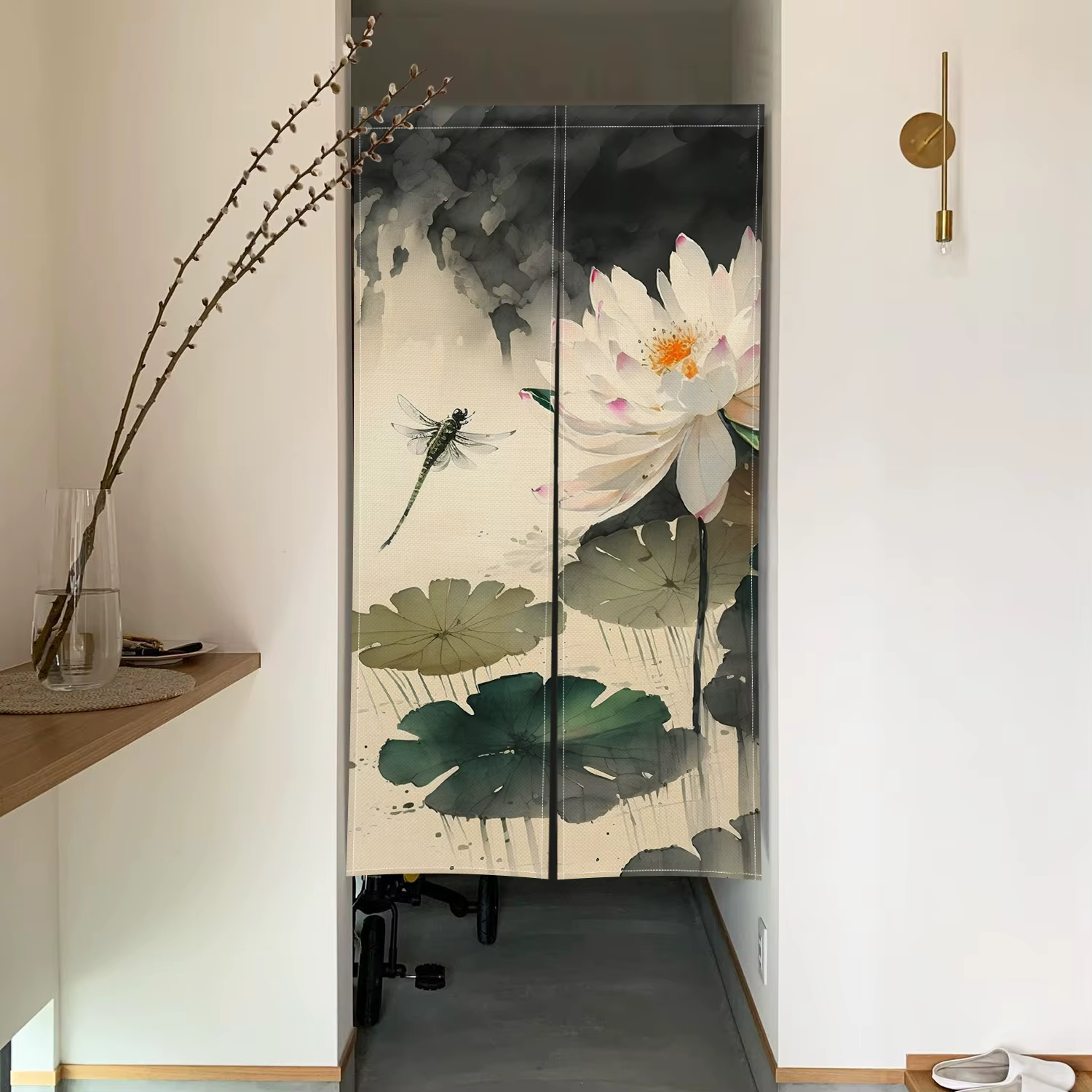 Rideau de porte Lotus en bambou