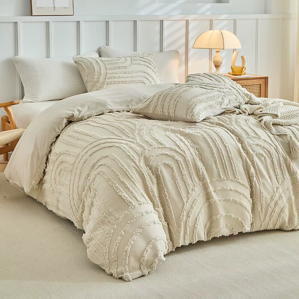Ensemble de housse de couette florale en relief
