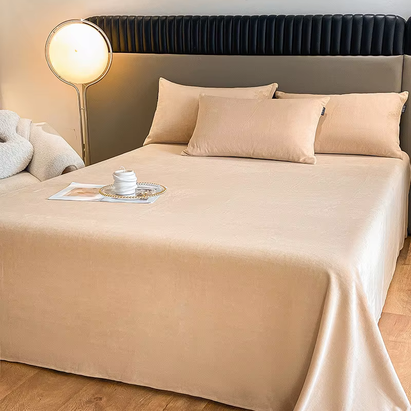 Drap plat en flanelle de couleur unie