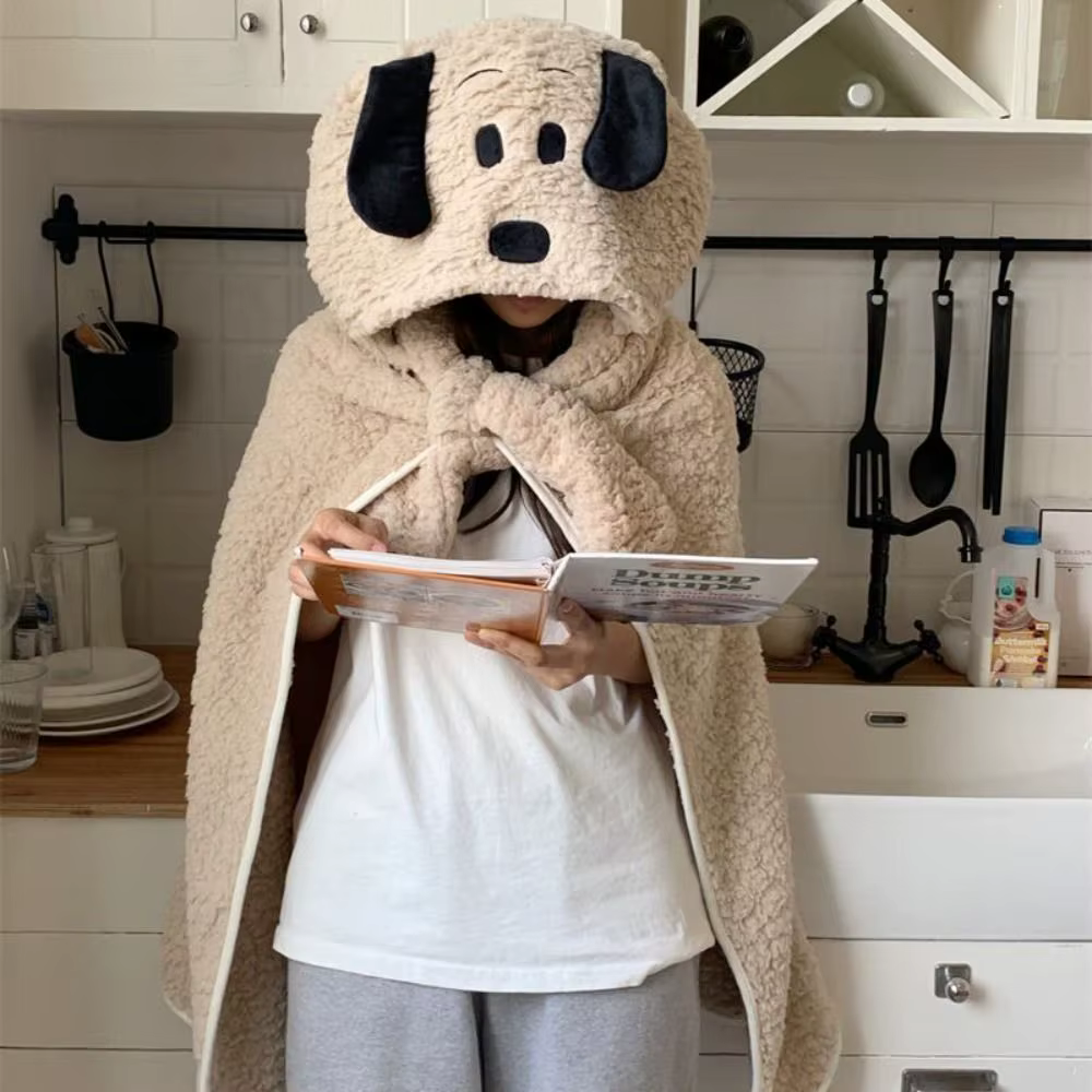 Couverture à capuche ours Kawaii d'hiver