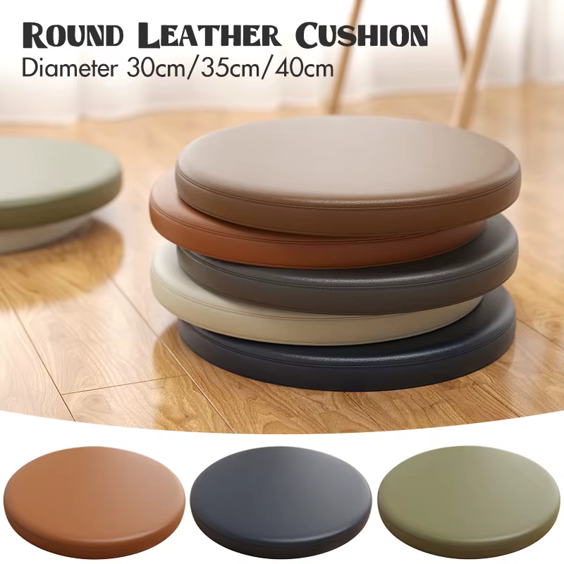 Coussin rond en cuir PU pour chaise de salle à manger