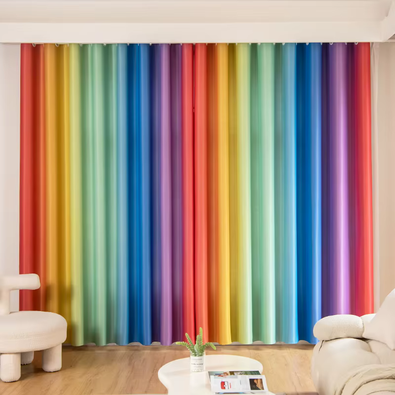 Rideaux transparents arc-en-ciel colorés