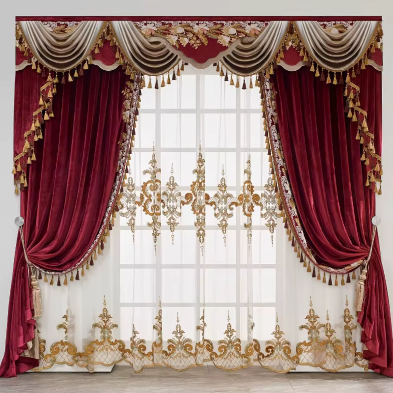 Rideaux européens en velours pour salon