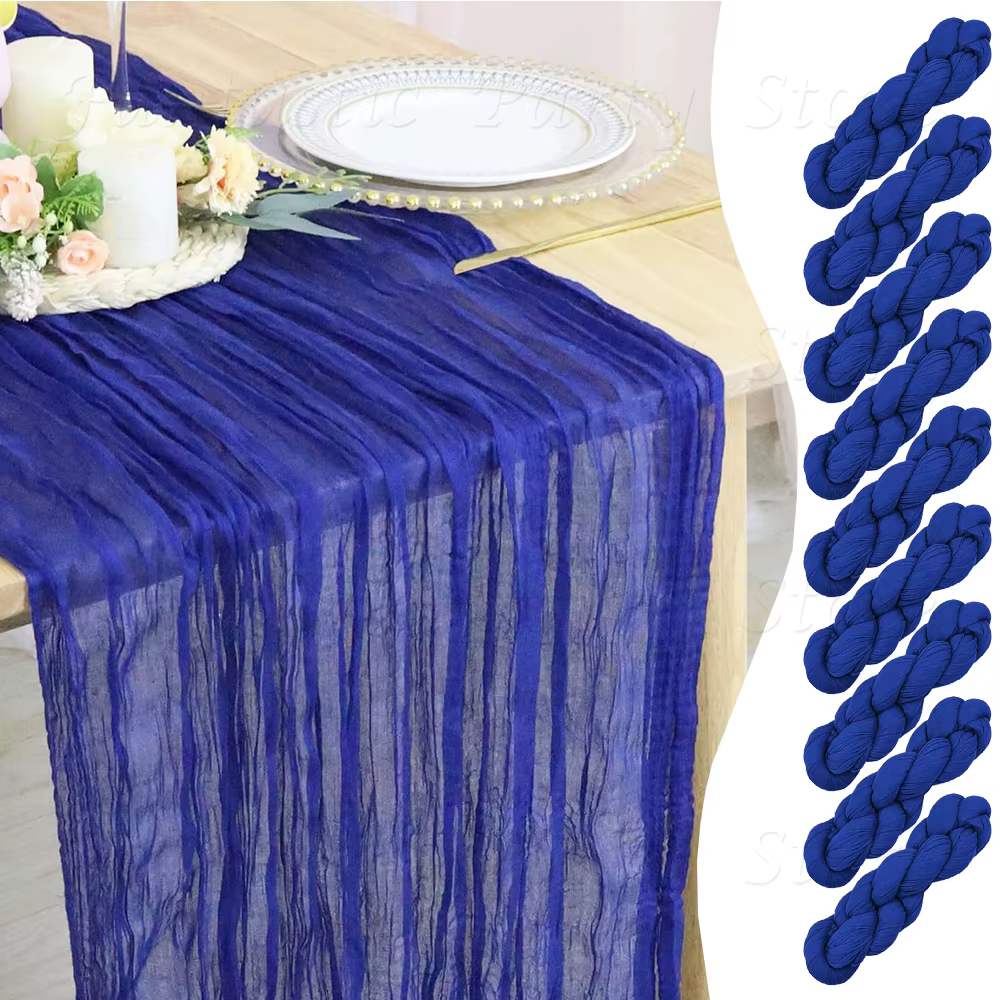 Chemin de Table en gaze bleu Royal