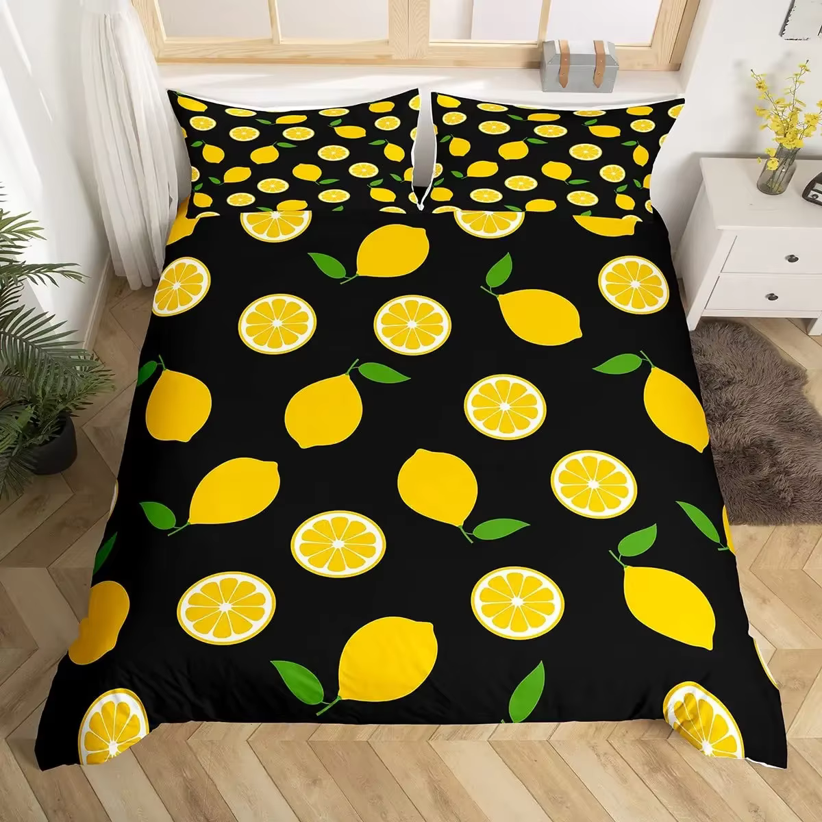 Housse de couette citron pour filles et garçons