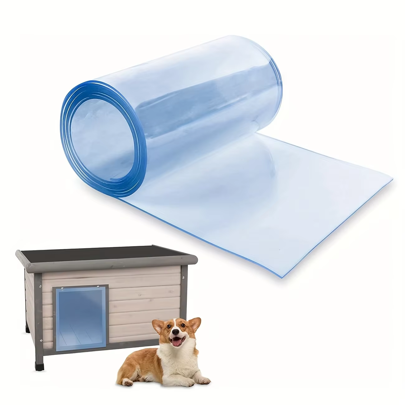 Bande de rideau coupe-vent en PVC transparente de 18 cm x 2 m