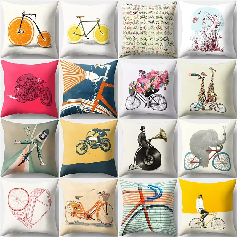 Juste de coussin acrobatique avec girafe