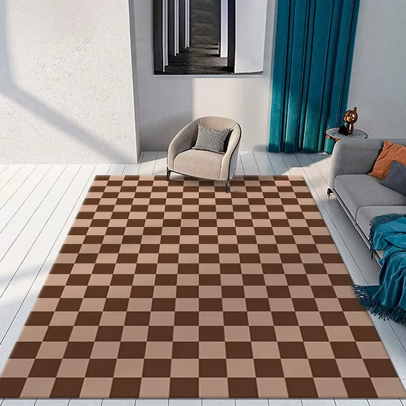 Tapis à carreaux colorés pour la décoration du salon