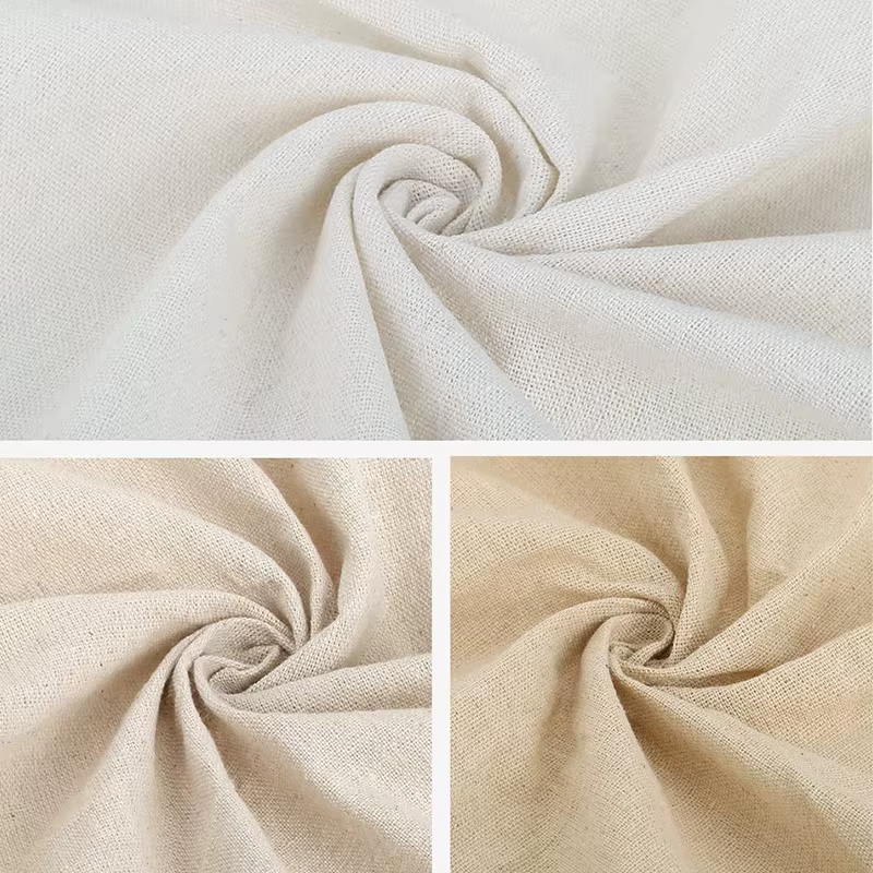 3 pièces de tissu en lin naturel de couleur unie de 50x50 centimètres