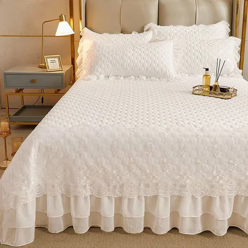 Drap de lit matelassé épais blanc