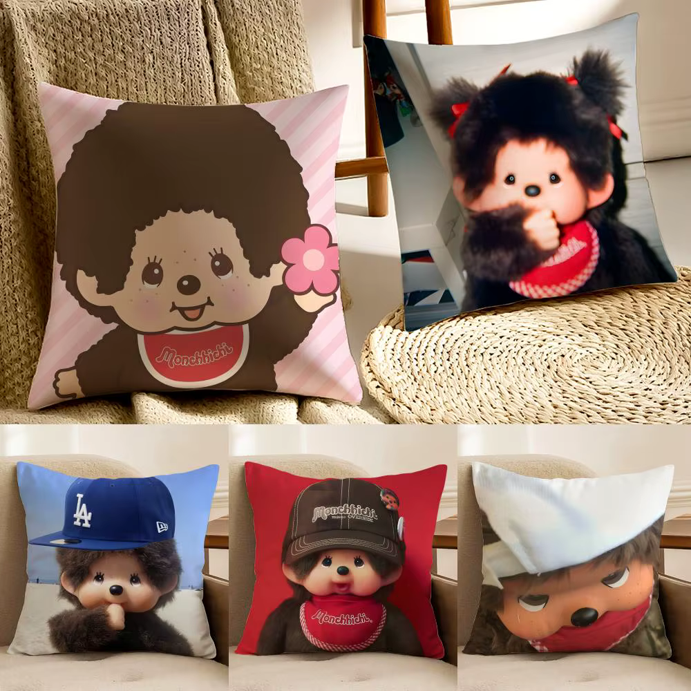 Housse de coussin M=Monchhichi anti-acariens pour canapé de salon