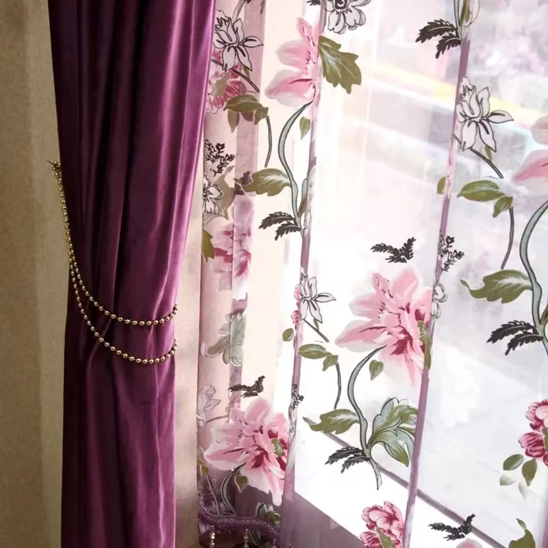 Rideau transparent en Tulle translucide