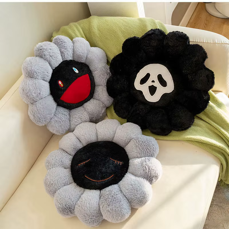 Coussin en peluche Fleur Tournesol Fantôme Diable pour Chaise de Bureau